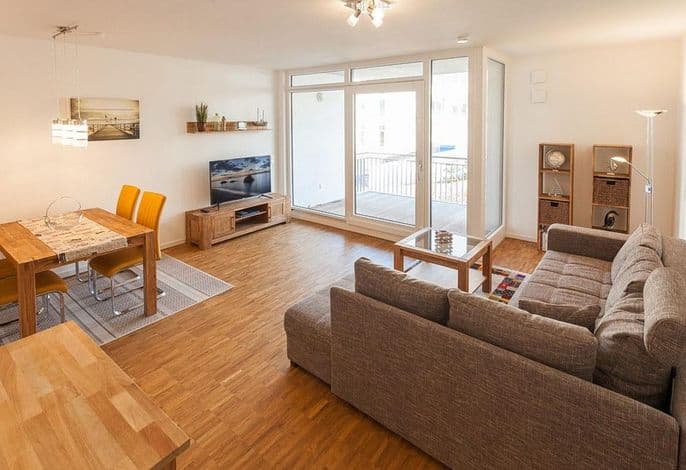 Tolles Familienapartment mit Balkon und Fußbodenheizung - 150 m zum Ostseestrand