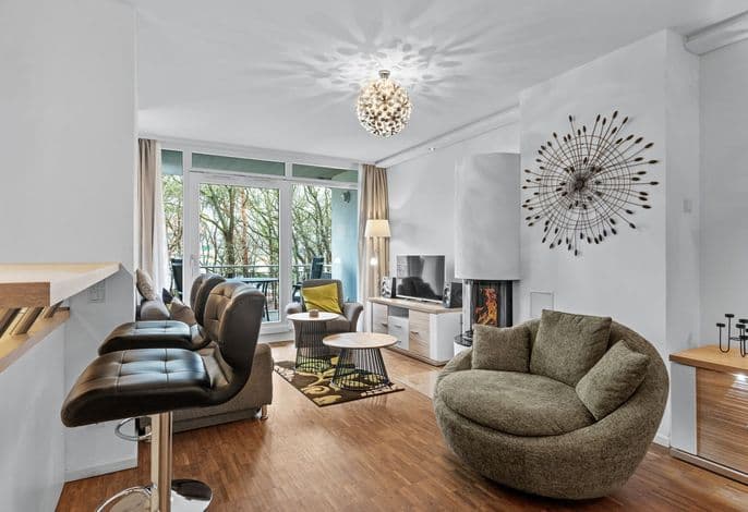 Ferienapartment mit Fußbodenheizung, Kaminofen und Balkon - nur 150 m zum Strand