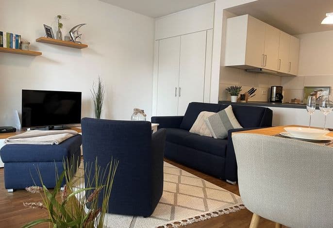 Tolles Familienapartment nur 150 m zum Ostseestrand mit Balkon & Fußbodenheizung