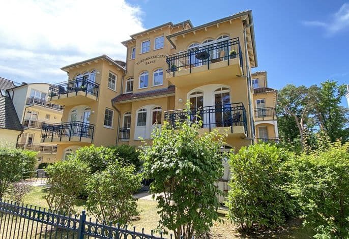 Kurparkresidenz Baabe Whg. 14 - Meerseite mit Blick Kurpark - Fewo Kurparkresidenz Isabella Whg. 14 mit Balkon detail 3