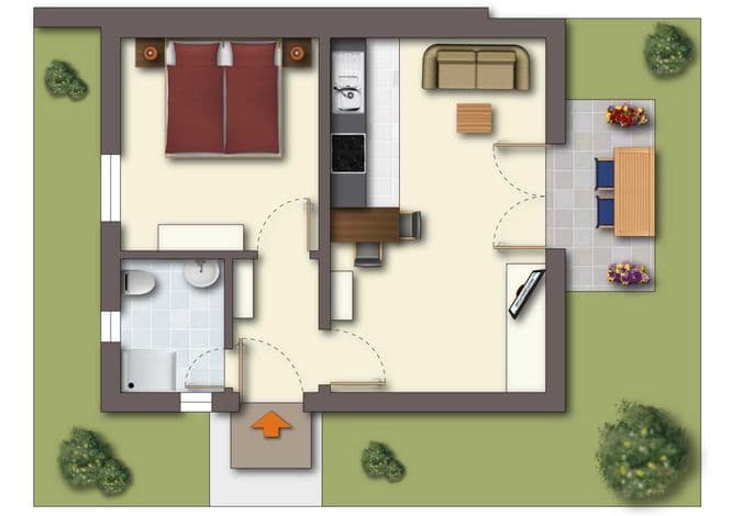 2-Raum-Appartement im EG mit sonnigem Balkon - Ferienhaus am Schmachter See detail 1