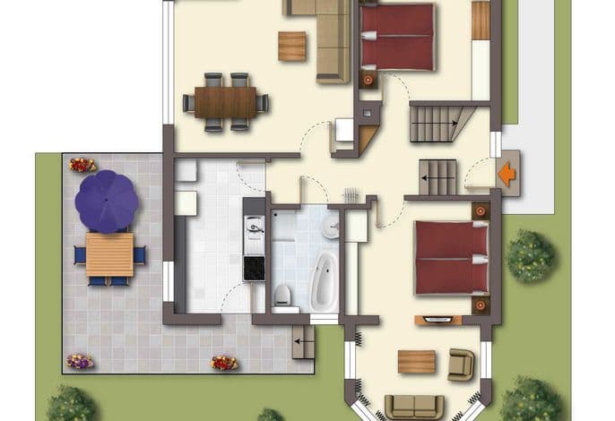 3-Raum-Appartement mit Süd-West-Terrasse - Ferienhaus am Schmachter See detail 1