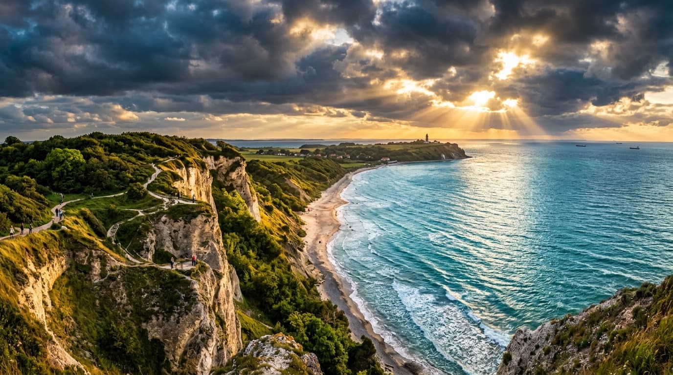 Wetter auf Rügen mit Blick über die Ostsee und Kreidefelsen