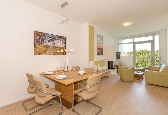 Tolles Ferienapartment mit Dachterrasse, Strandkorb, Kamin, Sauna und Meerblick - DünenResort Binz detail 2