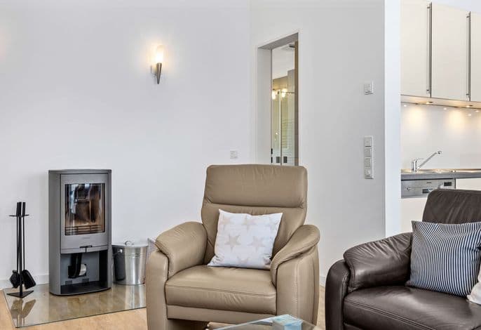 Tolles Penthouse mit Dachterrasse und Meerblick, Strandkorb, Kamin und Sauna! - DünenResort Binz detail 1