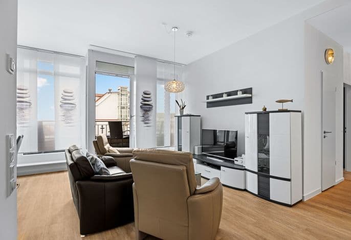 Tolles Penthouse mit Dachterrasse und Meerblick, Strandkorb, Kamin und Sauna! - DünenResort Binz detail 3