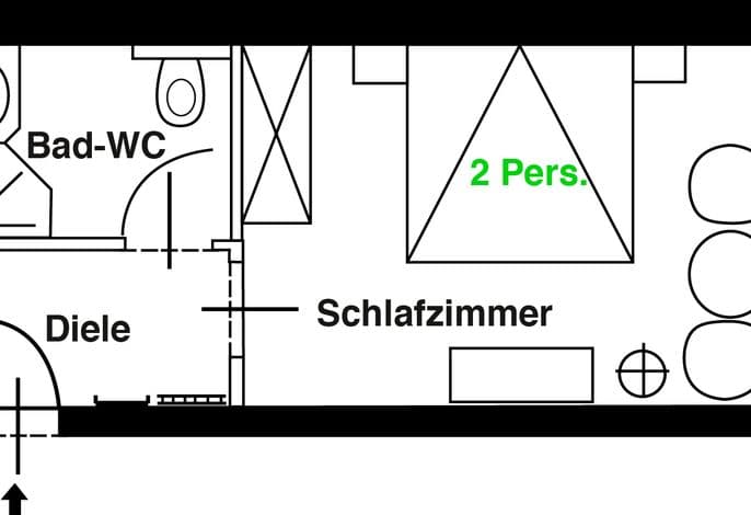 Ferienwohnung Moritzburg, 24 qm, 1 Wohn-/Schlafraum, max. 2 Personen - Villa Strandblick Binz detail 2