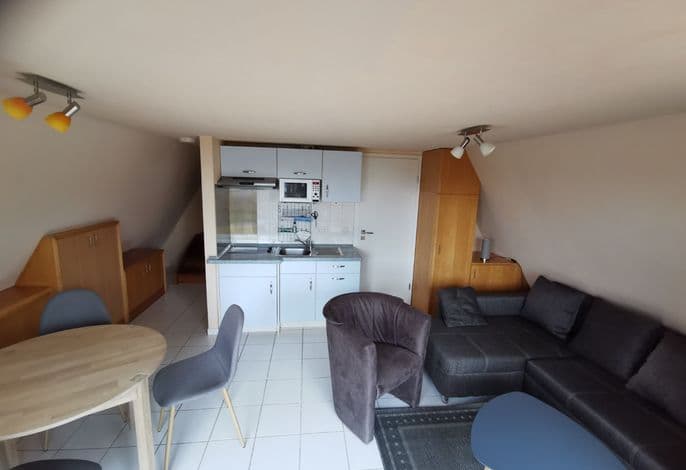 Haus 3 (53qm mit Schlafzimmer mit 4 Schlafplätzen, offener Wohnbereich mit Küche und Meerblick -max 4 Personen)