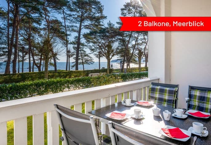 Villa Strandidyll, Apartment 4, 2 Balkone mit Meerblick - A.3, Apartment 4 / 2 Raum Apartment, 2 Balkone, Meerblick