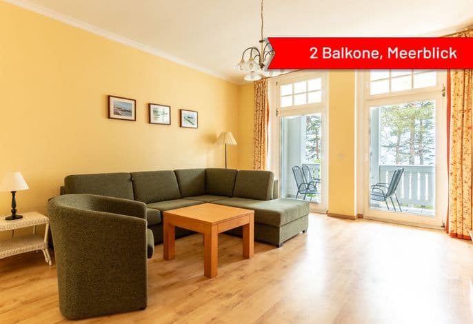 Villa Strandidyll, Apartment 8, 2 Balkone mit Meerblick - A.3, Apartment 8 / 2 Raum Apartment, 2 Balkone, Meerblick
