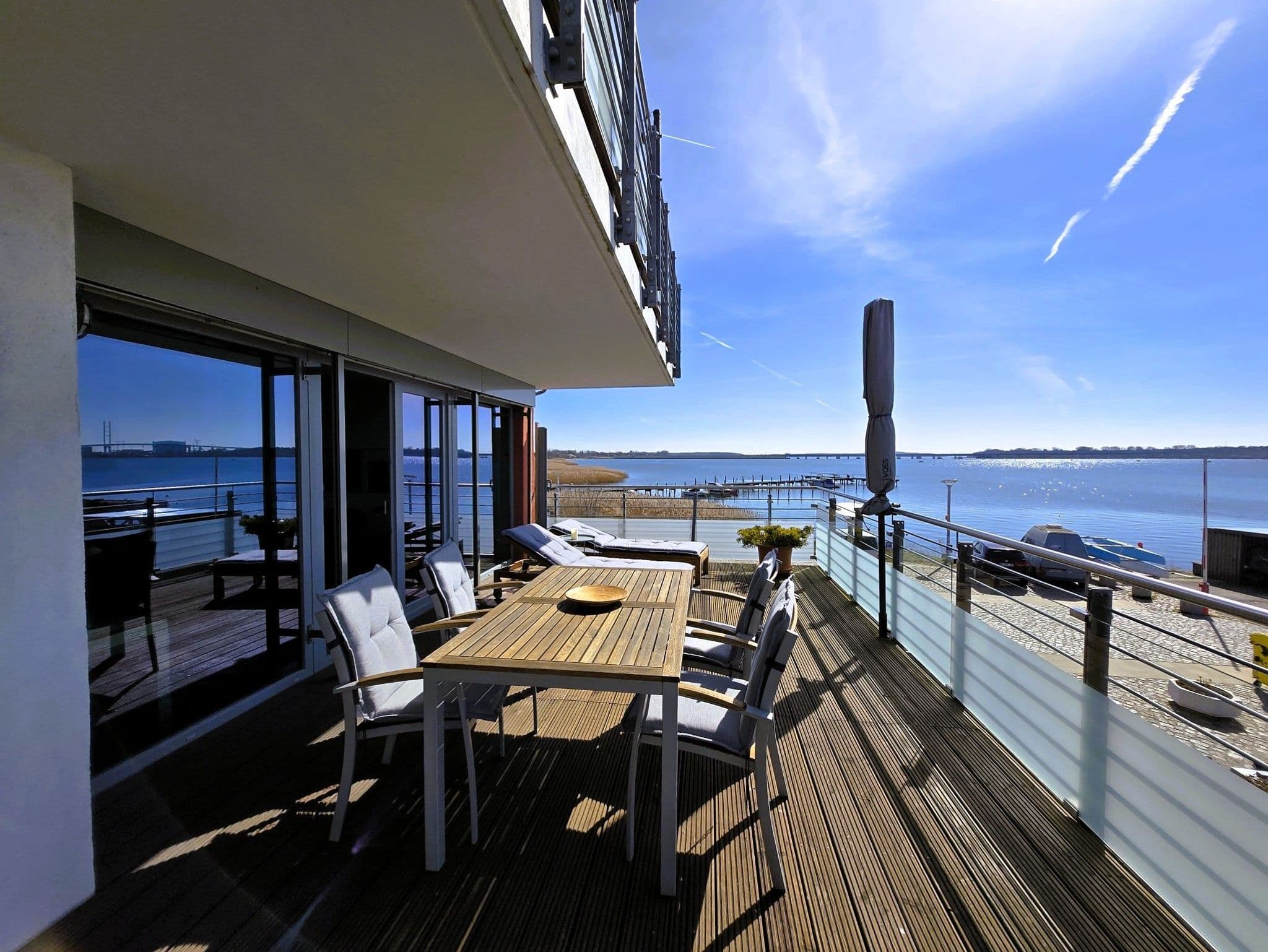 Ferienwohnung Bellevue - Panoramablick auf Sund detail 3