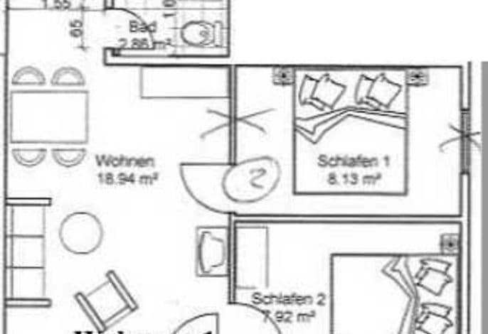 Ferienwohnung mit 2 Schlafzimmern Sanddorn 1 - Ferienpark Bernstein detail 2