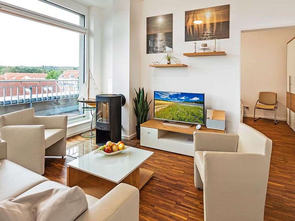 Tolles Penthaus-Apartment mit Dachterrasse und Kaminofen - nur 150 m zum Strand!