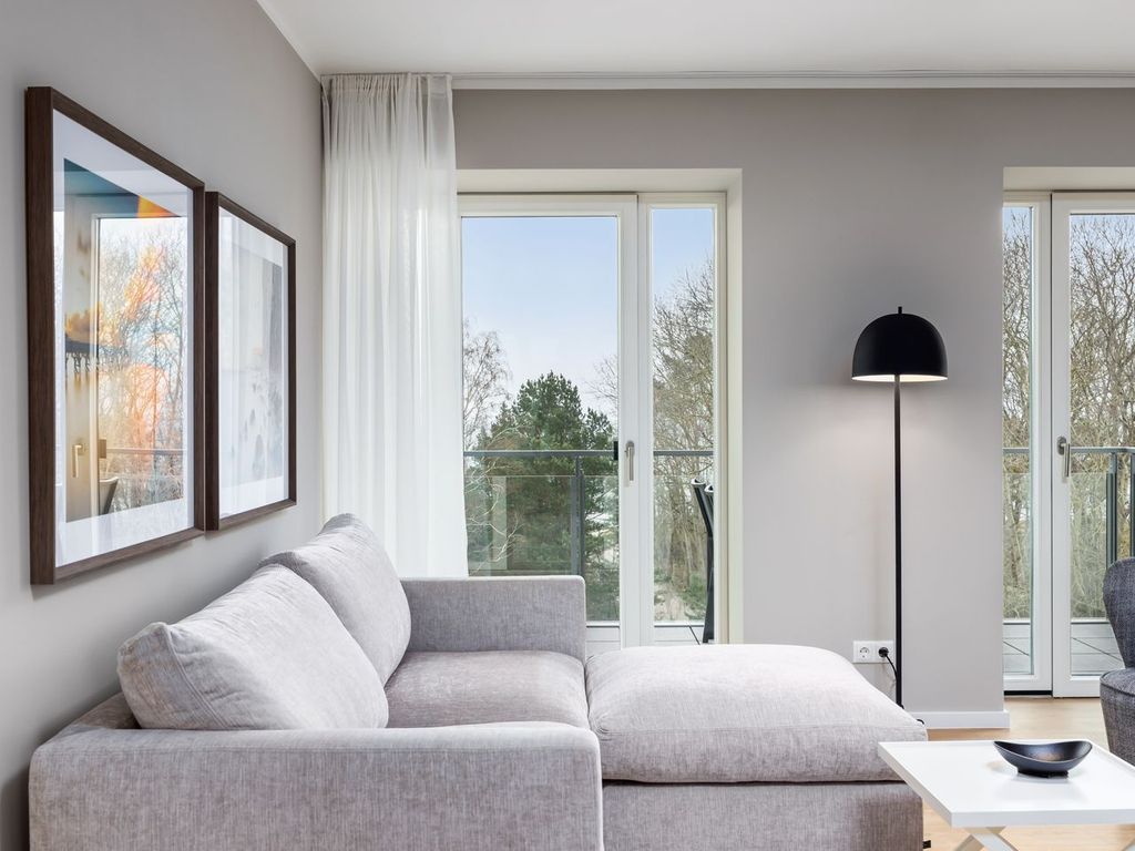 Tolles Apartment auf 102 qm mit Balkon, Meerblick und zwei Bädern an der Ostsee! - Strandresidenzen Binz-Prora detail 1