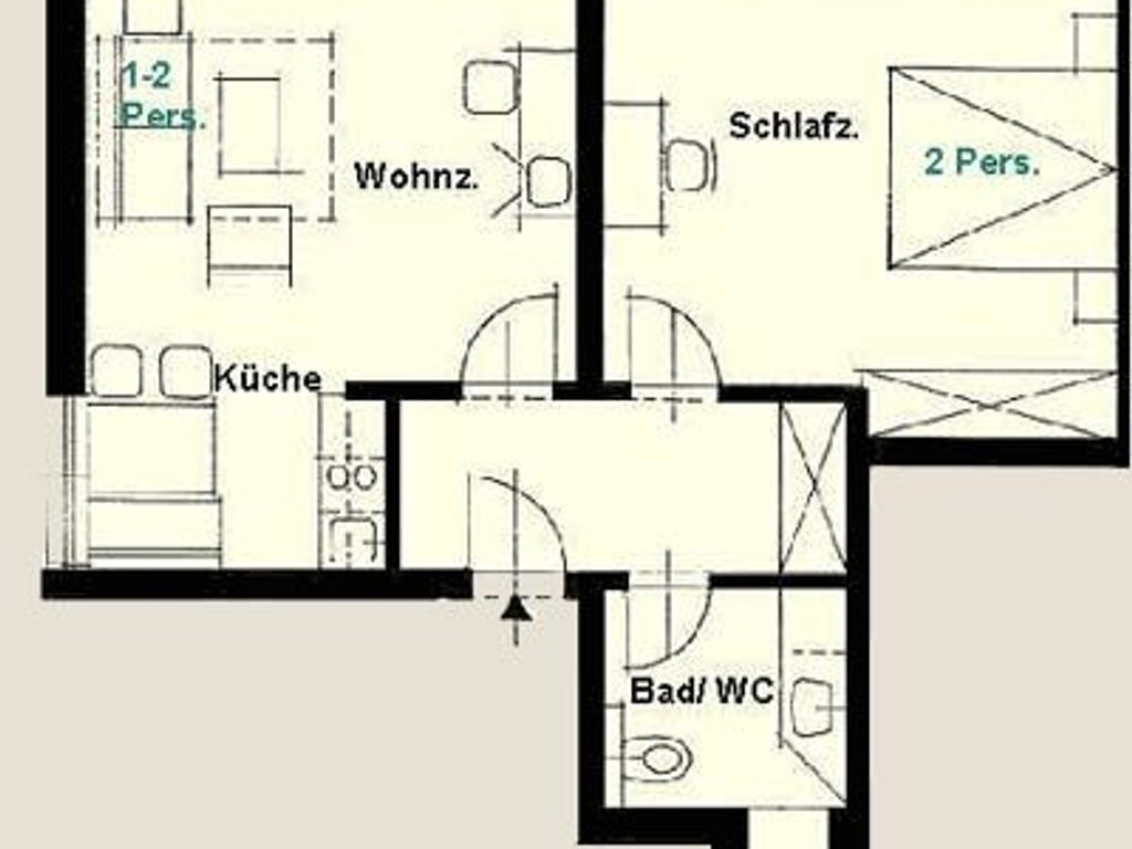 Ferienwohnung Karlshorst, 50 qm, 1 Schlafzimmer, max. 4 Personen - Ferienanlage Alt Reddevitz detail 1