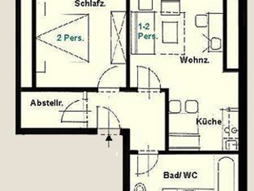 Ferienwohnung Friedrichshain, 50 qm, 1 Schlafzimmer, max. 4 Personen - Ferienanlage Alt Reddevitz detail 1