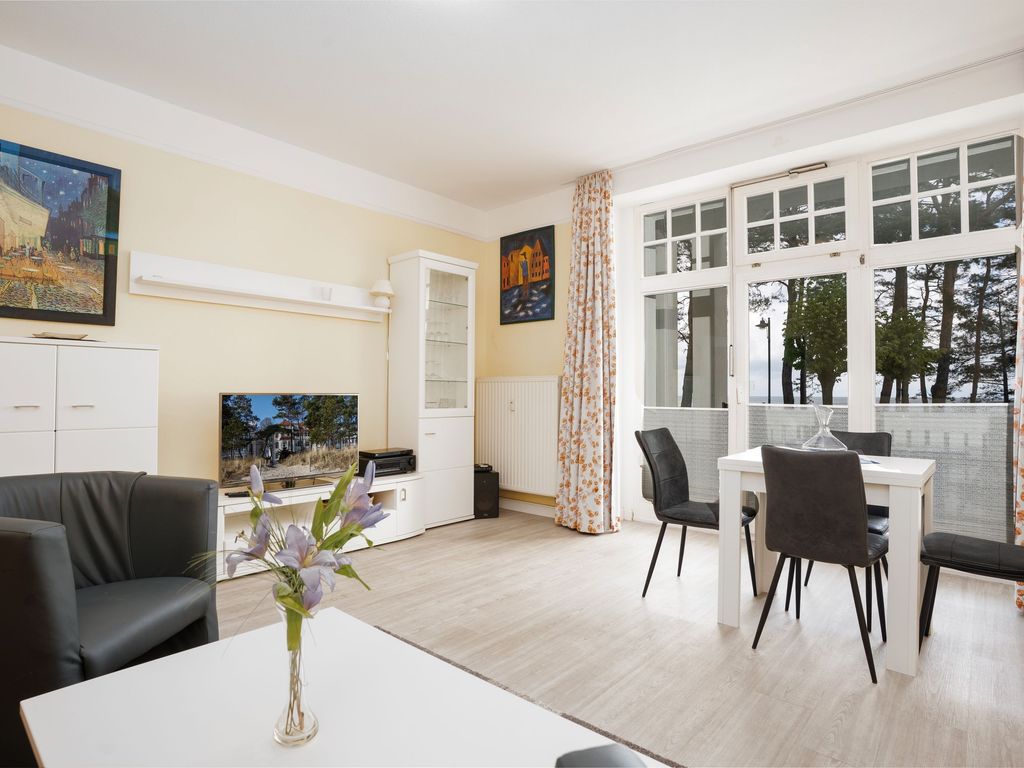 Villa Strandidyll Apartment 3, Balkon mit Meerblick
