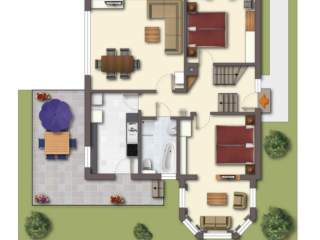 3-Raum-Appartement mit Süd-West-Terrasse - Ferienhaus am Schmachter See detail 1