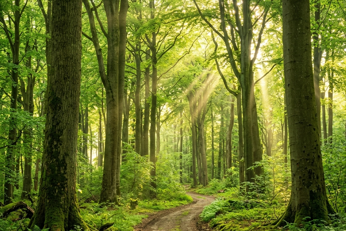 Uralter UNESCO-Welterbe Buchenwald der Stubnitz im Nationalpark Jasmund